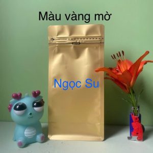 Túi zip 8 cạnh màu Vàng đồng (nhám)