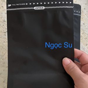Túi zip 8 cạnh màu Đen mờ